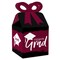 Big Dot of Happiness Maroon Grad - Best is Yet to Come - Square Favor Gift Boxes - Burgundy Graduation Party Bow Boxes - Set of 12